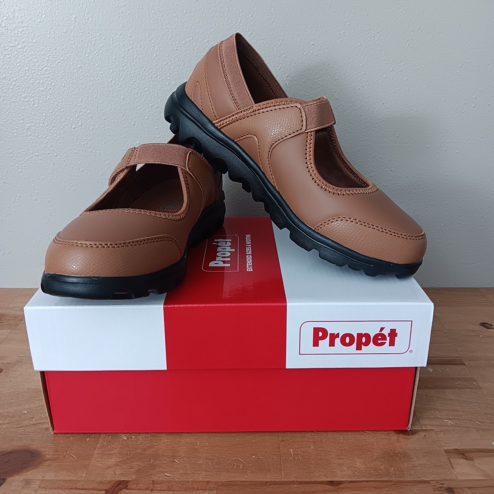 Propet Onalee Mary Jane Sneakers Womens 6.5 Brown NWB Faux Leather Hook Loop